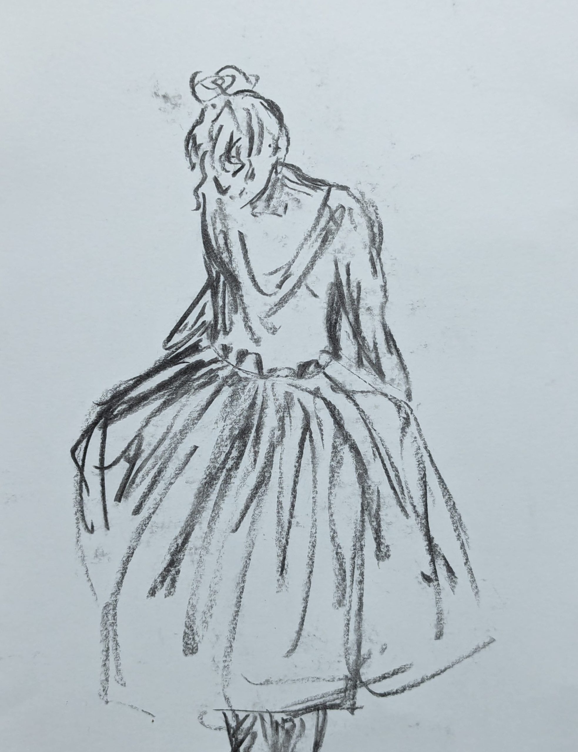 Charcoal sketch of female dancer