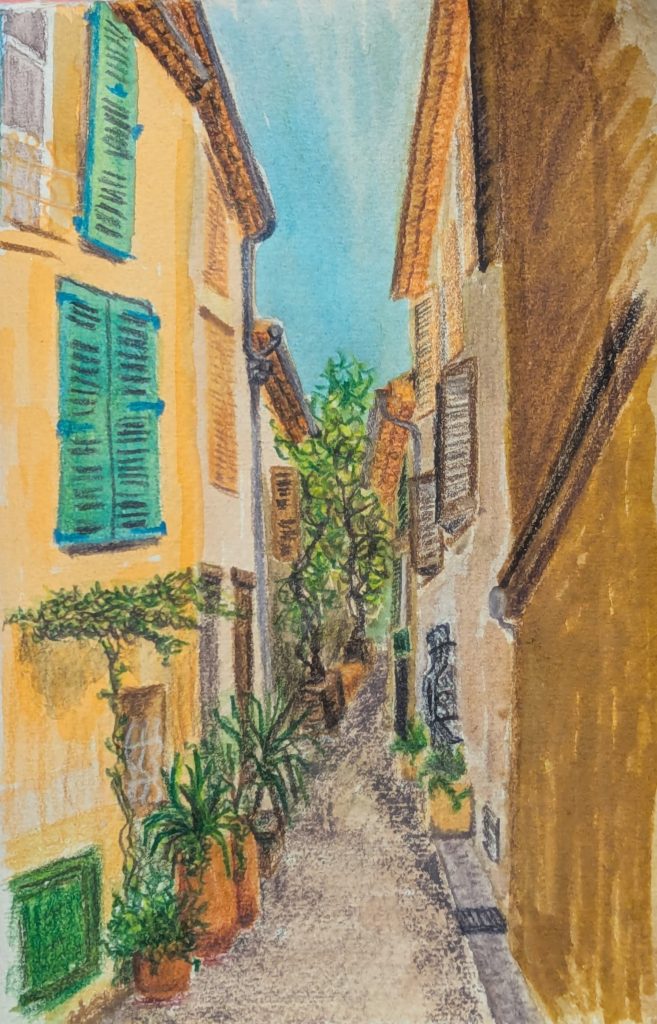 Pencil sketch of old Antibes